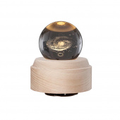 Интерьерная лампа с колонкой и функцией проекторного освещения Univero, коричневый