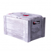 Плед новогодний  "Снегири" в подарочной коробке; серый с красным; 130х150 см; полиэстер, 220 гр/м2